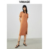 VIMAGE/纬漫纪夏季新款修身显瘦个性裙摆开叉连衣裙V1707330 商品缩略图1