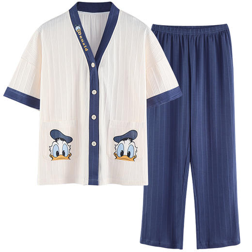 黛唯梵2022春秋新款睡衣女士夏季短袖长裤可爱卡通薄款学生家居服可外穿 商品图4