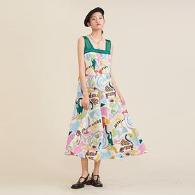 谜底2022夏新款气质裙子女100%天丝连衣裙仙气吊带裙222ML0734