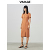 VIMAGE/纬漫纪夏季新款修身显瘦个性裙摆开叉连衣裙V1707330 商品缩略图3
