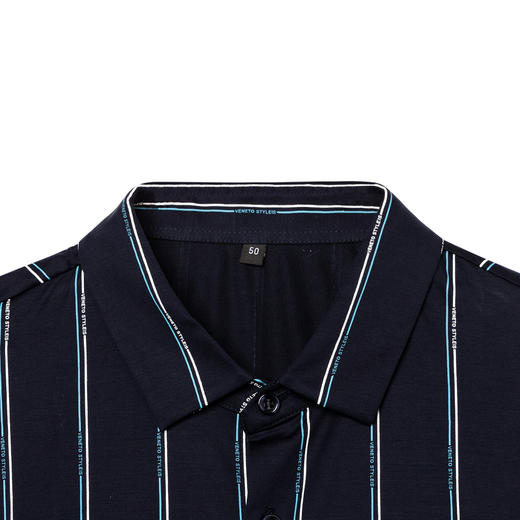 GOOD LUCK/德鲨弹力棉质舒适竖条纹短袖T恤FY13013-830 商品图2