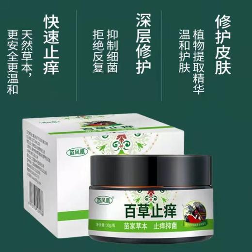 【百草止痒膏】百草止痒 瘙痒湿痒软膏 外用苗方草本乳膏30g 商品图5
