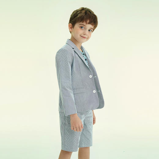 mettekids男童套装外套2022春秋新款男孩小西装洋气短裤儿童上衣 商品图3
