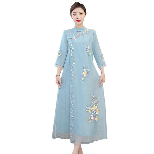 宽松中国风，复古茶服女装唐装旗袍改良版连衣裙 AHM-mdnz5570 商品图4