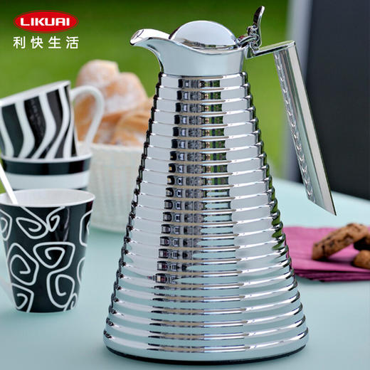 【6F】利快 玻璃内胆古堡保温壶德国进口Alfi家用暖壶热水瓶暖水瓶热水壶暖水壶按压式保温瓶1L 象牙白色1L 商品图1