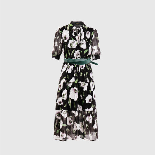 领系带前身倒折连衣裙 商品图0