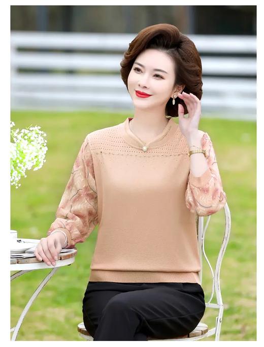 QYY-ly228新款时尚优雅气质V领七分袖针织衫 商品图1
