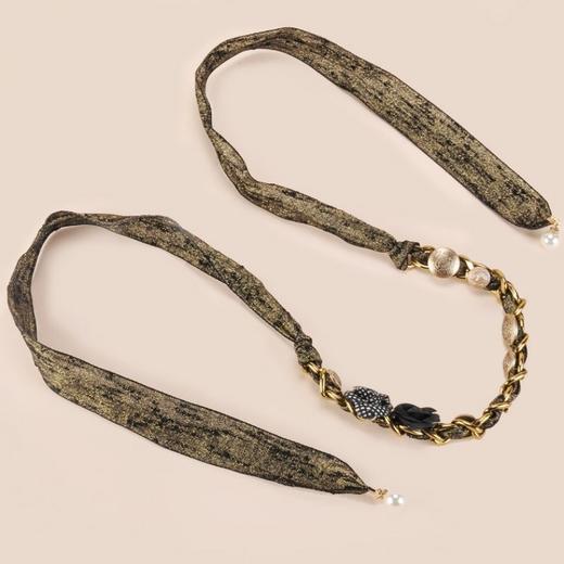 玫瑰花朵腰带女大码加长腰链西装配饰小众设计丝巾打结腰封 商品图5