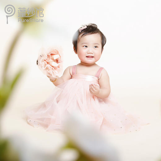 PureShare蓬纱馆宝贝周岁礼服女童公主裙-水蜜桃宝贝礼服 商品图4