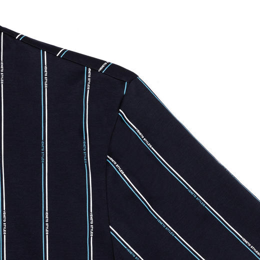 GOOD LUCK/德鲨弹力棉质舒适竖条纹短袖T恤FY13013-830 商品图3