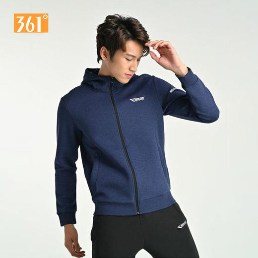 361度男装运动外套新品2022春休闲装男子连帽开襟卫衣552212003a 商品图0