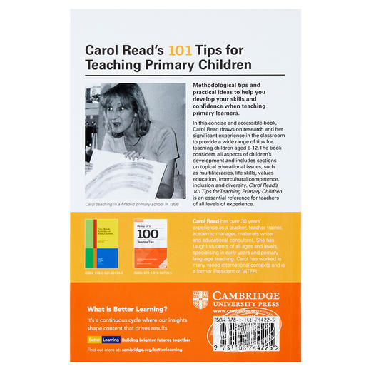 【中商原版】剑桥Carol Read’s 101 Tips for Teaching Primary Children 卡罗尔·瑞德 小学生教学的101个技巧 平装袖珍版 教师发展系列 教育教学 商品图1