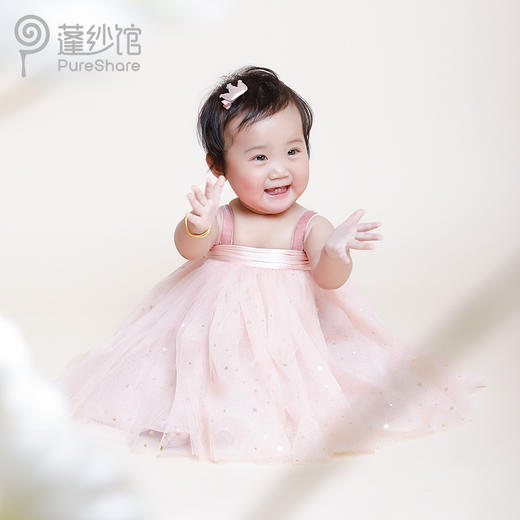 PureShare蓬纱馆宝贝周岁礼服女童公主裙-水蜜桃宝贝礼服 商品图0