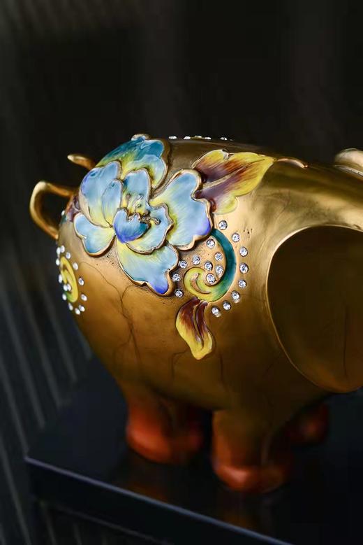 【彼达思】罗比罗丹 吉象平安珐琅彩铜摆件 商品图3