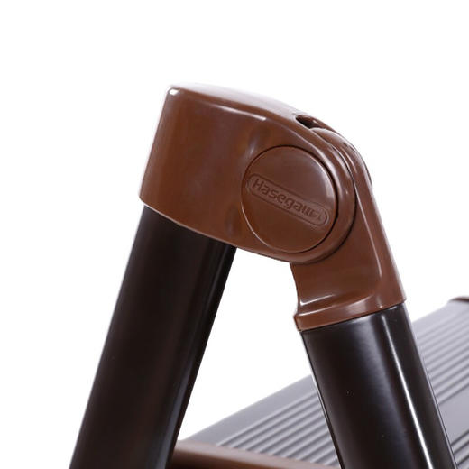 【6F】利快 可折叠铝合金手扶梯子单侧梯日本长谷川家用三步梯 棕色 商品图7