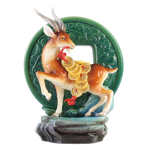 【彼达思】法蓝瓷 FZ03272钱来绵绵 羊摆饰17*10.3*21.8cm 商品图0