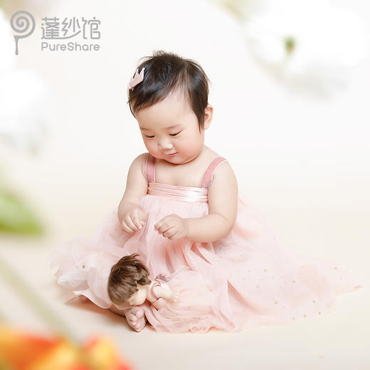 PureShare蓬纱馆宝贝周岁礼服女童公主裙-水蜜桃宝贝礼服 商品图2