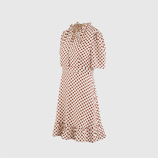 木耳边系带收腰连衣裙 商品图1