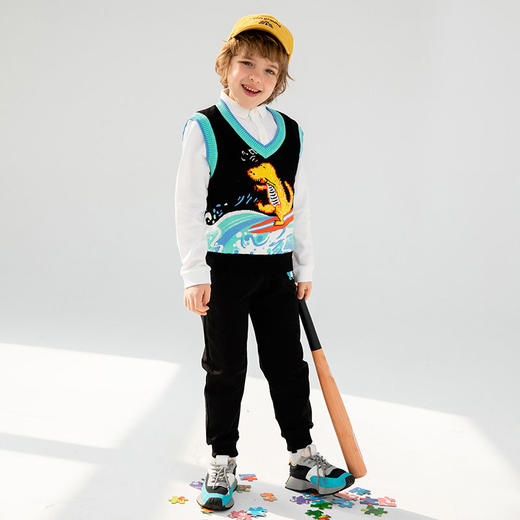 贝贝怡童装爆款男宝针织马甲新款男童背心套头衫宝宝马甲洋气 商品图4