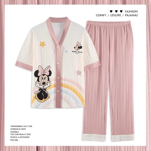 黛唯梵2022春秋新款睡衣女士夏季短袖长裤可爱卡通薄款学生家居服可外穿 商品图7