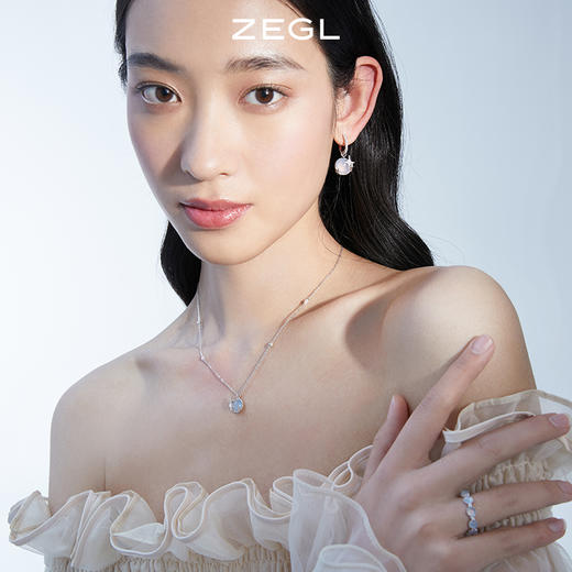 ZEGL设计师月光倾城系列925纯银四芒星项链女生小众猫眼石锁骨链 商品图4