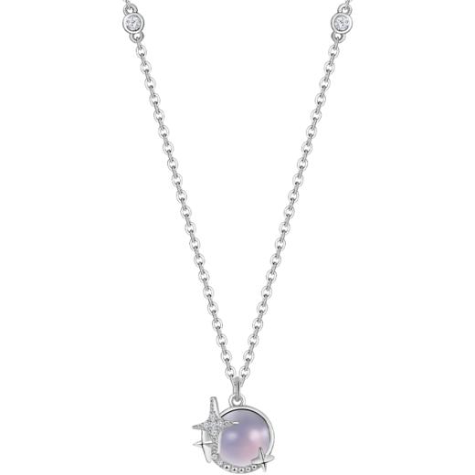 ZEGL设计师月光倾城系列925纯银四芒星项链女生小众猫眼石锁骨链 商品图6