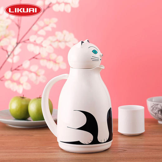 【6F】利快 家用卡通造型保温壶德国进口Helios暖壶热水瓶暖水瓶热水壶暖水壶暖瓶保温瓶1L 英国猫 商品图2