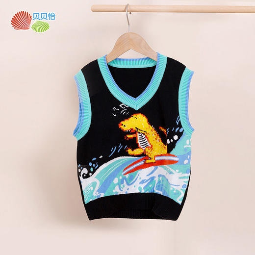 贝贝怡童装爆款男宝针织马甲新款男童背心套头衫宝宝马甲洋气 商品图2