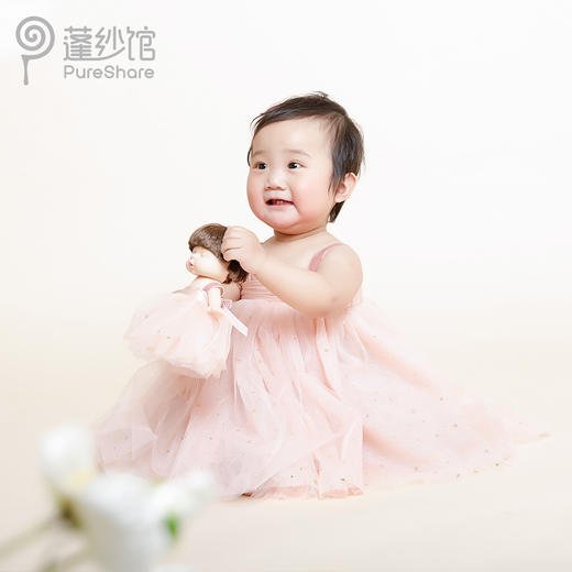 PureShare蓬纱馆宝贝周岁礼服女童公主裙-水蜜桃宝贝礼服 商品图3
