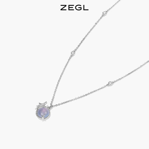 ZEGL设计师月光倾城系列925纯银四芒星项链女生小众猫眼石锁骨链 商品图1