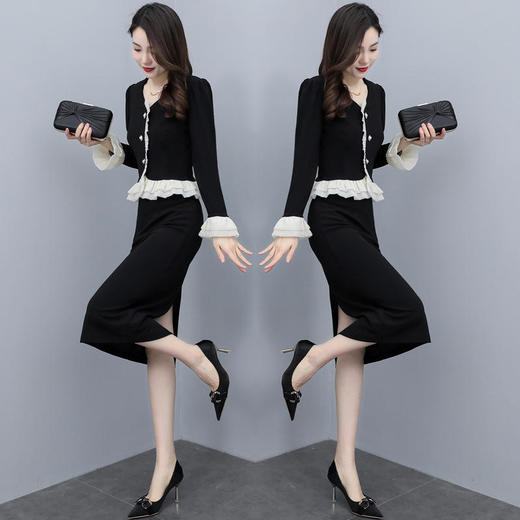 HRFS-WM8022-19休闲时尚中长裙淑女两件套 商品图5