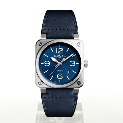 Bell & Ross 柏莱士 瑞士全自动机械手表男士方形大表盘蓝色商务表 BR0392-BLU-ST/SCA 商品图3