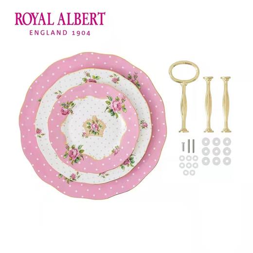 【6F】RoyaI AIbert皇家阿尔伯俏皮粉骨瓷蛋糕零食三层点心盘 商品图2