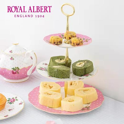 【6F】RoyaI AIbert皇家阿尔伯俏皮粉骨瓷蛋糕零食三层点心盘 商品图1