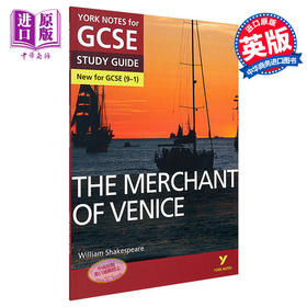 预售 【中商原版】英国经典文学教辅 The Merchant of Venice York Notes GCSE 9-1 威尼斯商人学习笔记 世界名著小说导读 英语文学