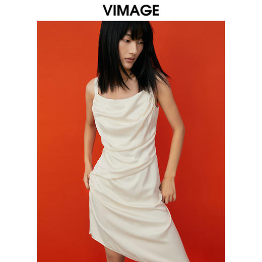 VIMAGE/纬漫纪夏季新款性感吊带露背不规则裙摆连衣裙V1707327 商品图2