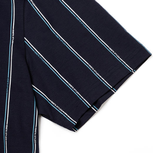 GOOD LUCK/德鲨弹力棉质舒适竖条纹短袖T恤FY13013-830 商品图4