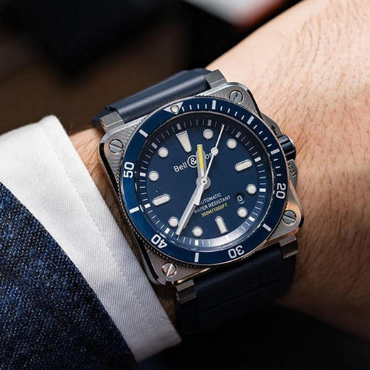 Bell & Ross 柏莱士 瑞士进口深潜水表全自动机械手表男士蓝方 BR0392-D-BU-ST/SRB 商品图3