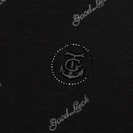 GOOD LUCK/德鲨微弹棉质字母印花圆领短袖T恤BY13539-810 商品图6