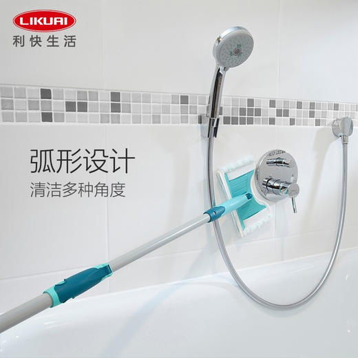 【6F】利快 浴室擦卫生间地拖德国进口可伸缩旋转Leifheit利菲玻璃擦两用平板拖把 浴室擦 商品图2