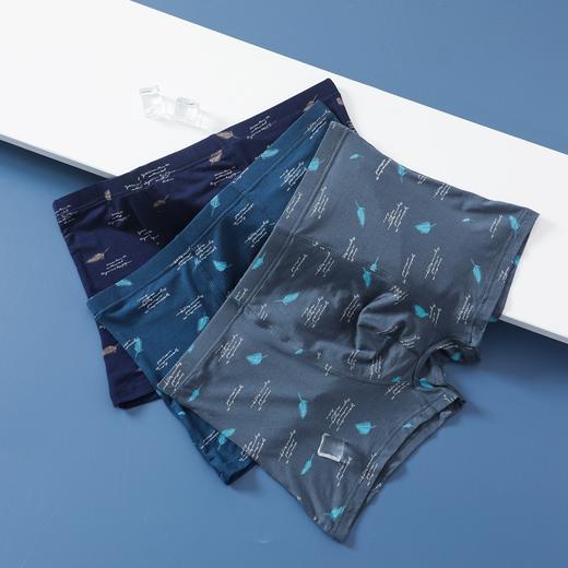 男士莫代尔鲨鱼水母印花冚头平角内裤3274/3261/93262/73261 商品图6
