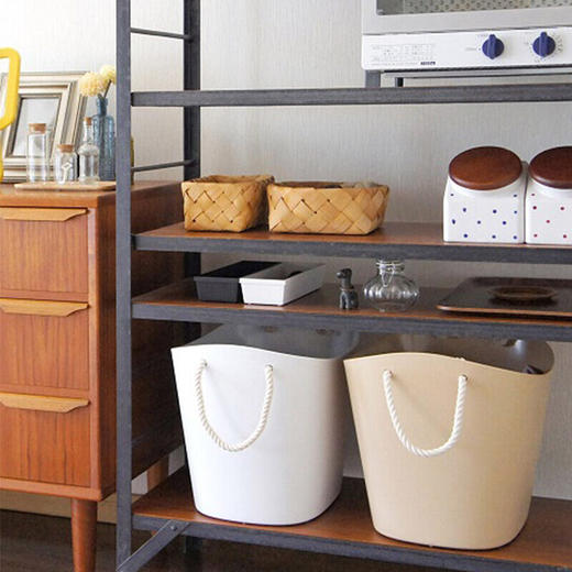 【6F】利快洗衣篮收纳筐日本进口脏衣篮柔性手提整理筐储物篮 蓝色19L 商品图5