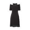 EITIE爱特爱夏季新款通勤短袖显瘦一字领黑色a字连衣裙B2207918 商品缩略图5