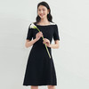 EITIE爱特爱夏季新款通勤短袖显瘦一字领黑色a字连衣裙B2207918 商品缩略图3