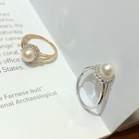 RETRO系列 “黛妃”· 14K锆石和淡水珍珠戒指 （微店下单请先阅读商品详情）