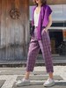 TYNVIE插袋9分萝卜裤-紫格纹 商品缩略图7