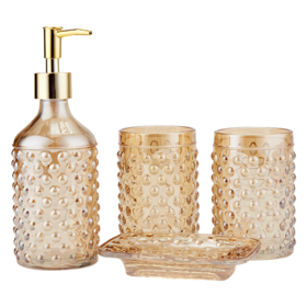 【6F】多样屋卫浴玻璃套装四件套玻璃瓶礼盒组卫浴套装洗漱套装鎏金 鎏金