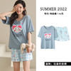 黛唯梵睡衣女夏季纯棉2022年新款短袖短裤学生网红夏天薄款家居服七夕情人节 商品缩略图5