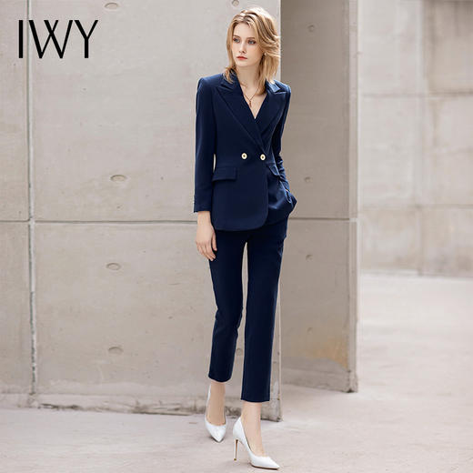 IWY/藏青色高端职业装时尚气质西装职场商务套装售楼部工作服面试正装 CP12123 商品图2