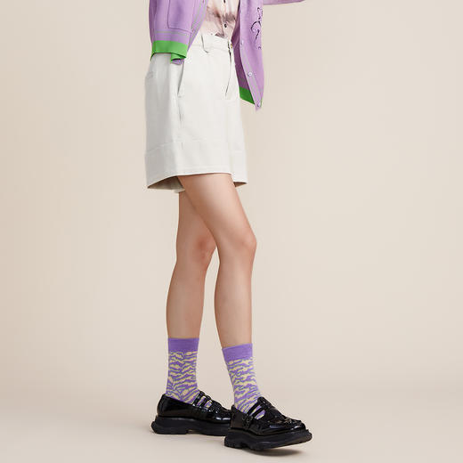 谜底2022春新款牛仔裤时尚吸睛复古高腰显瘦直筒短裤女221MK0074 商品图1